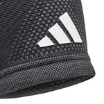 close up of adidas Aeroready Knee Support, showing the sweat-wicking Aeroready material 
