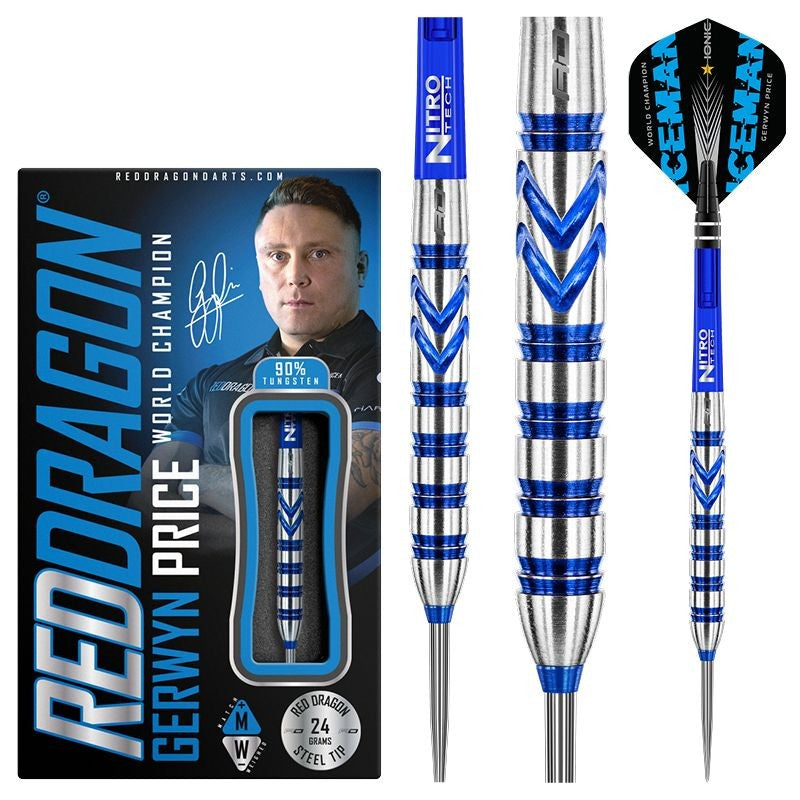 RED DRAGON Gerwin Price ICEMAN 90% Steel Tip Darts