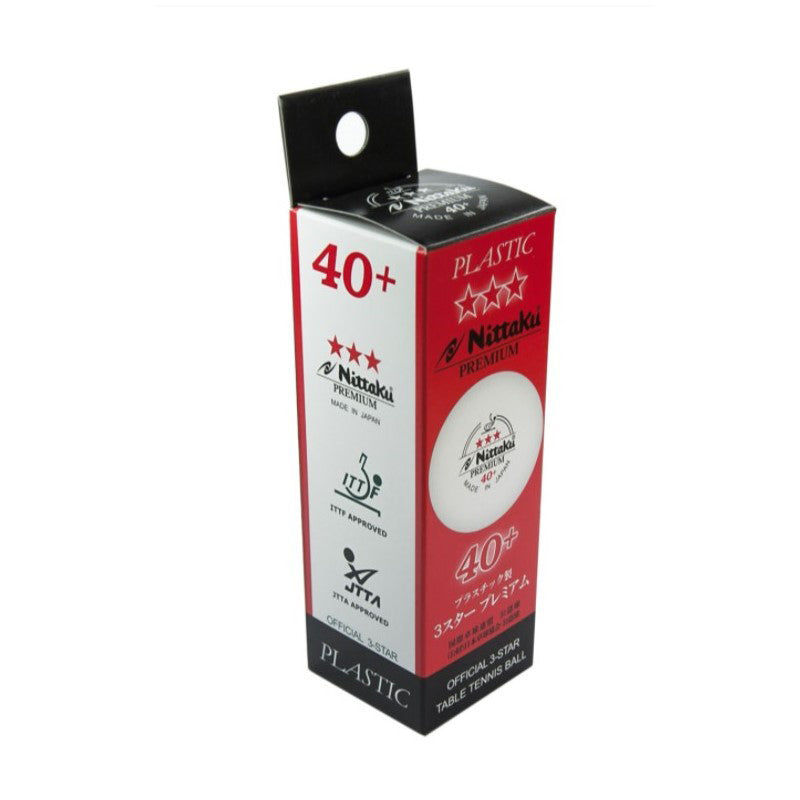 Nittaku Premium 3 Star 40+ ITTF Table Tennis Balls - White