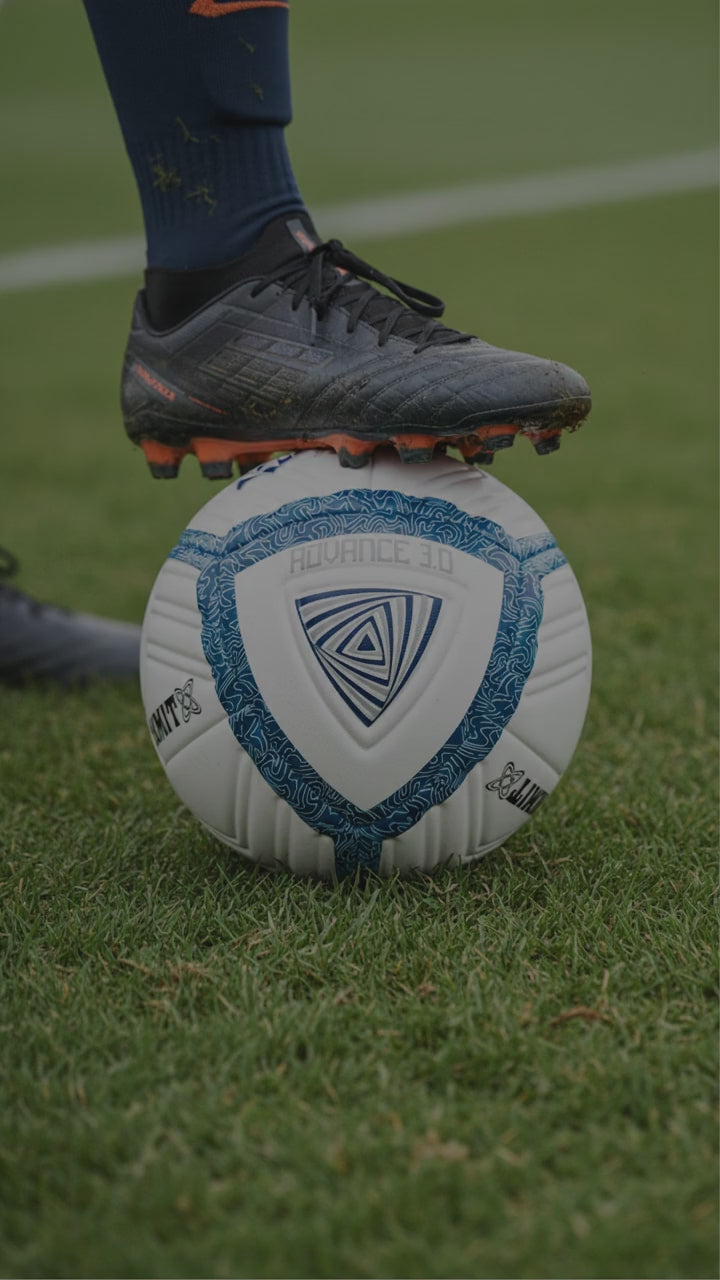 Video of SUMMIT advance size 5 soccer ball on pitch being rolled by football boot