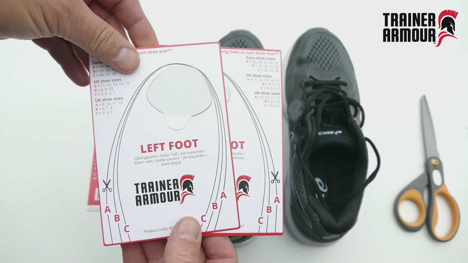 Big Toe Hole preventer video showing how to apply it to your running shoes. A simple demo of how it works.