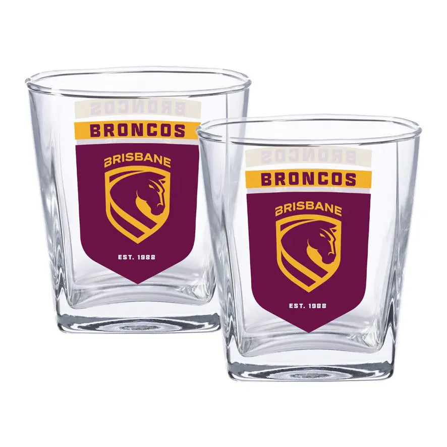 NRL Brisbane Broncos 2-Pack Spirit Glasses