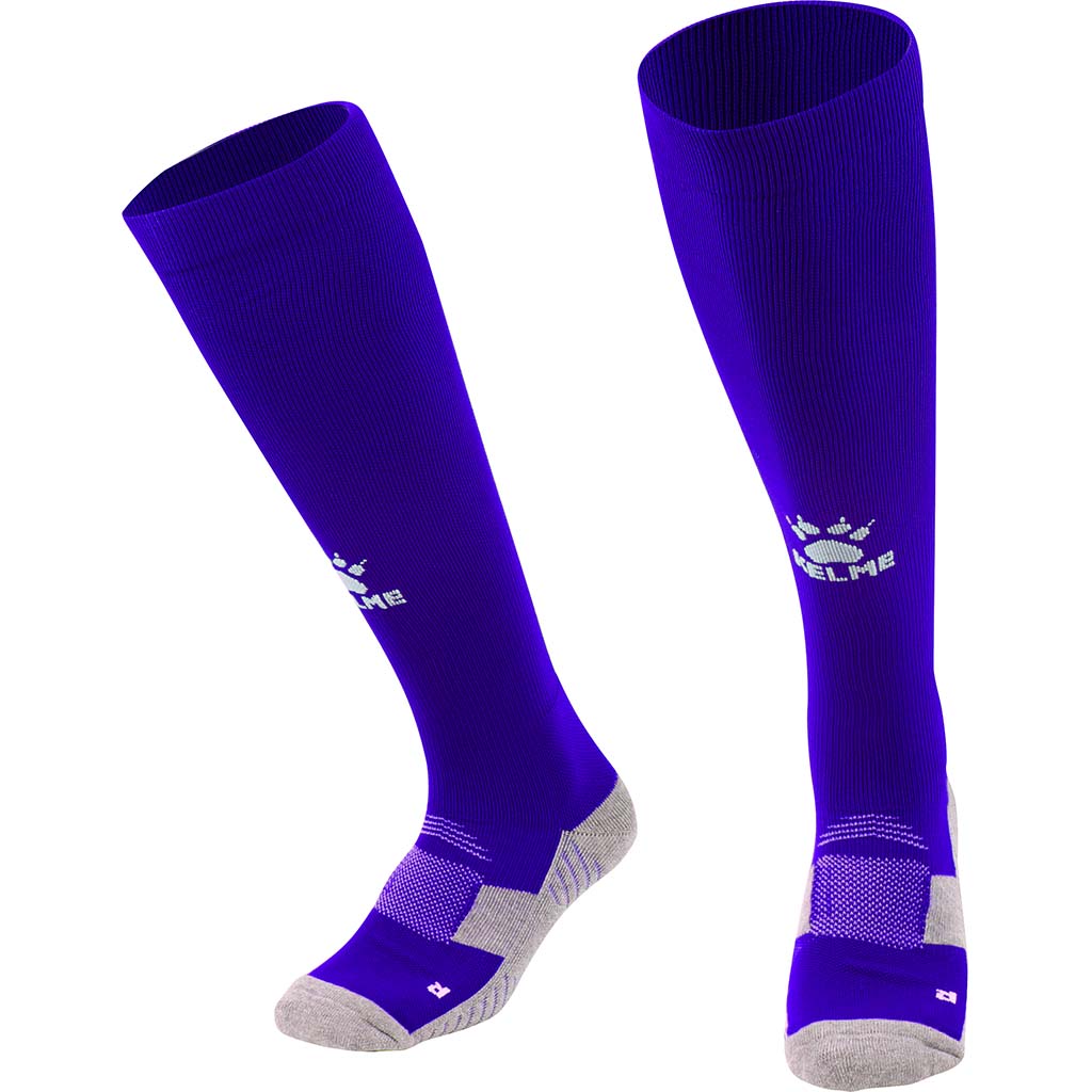 Kelme Football Socks Full Length - royal blue colour with white logo. Available at summit sport.