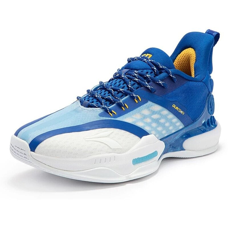 361° Aaron Gordon Basketball Shoes in blue and white. Shot on an angle.