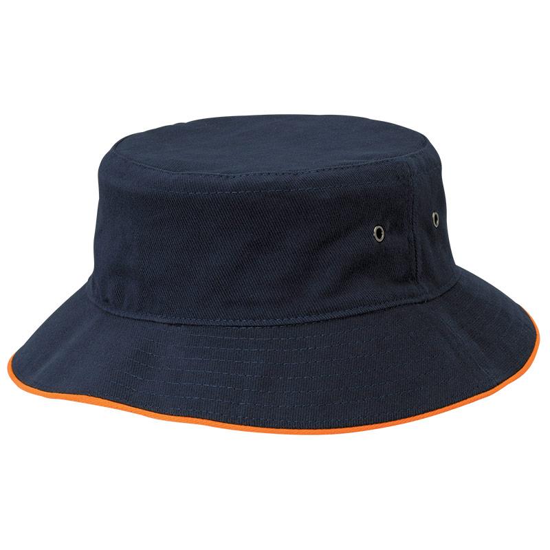 Sandwich Trim Bucket Hat Summit Navy/Orange XS 