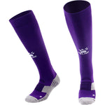 Kelme Football Socks Full Length - purple with white logo. Available at summit sport.
