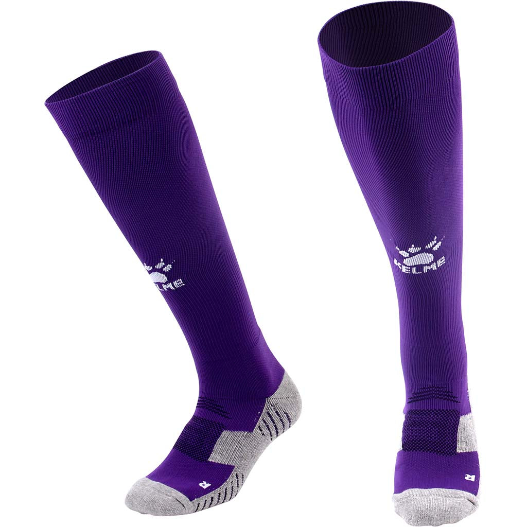 Kelme Football Socks Full Length - purple with white logo. Available at summit sport.