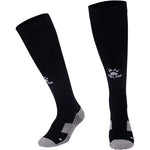 Kelme Football Socks Full Length - black with white logo. Available at summit sport.