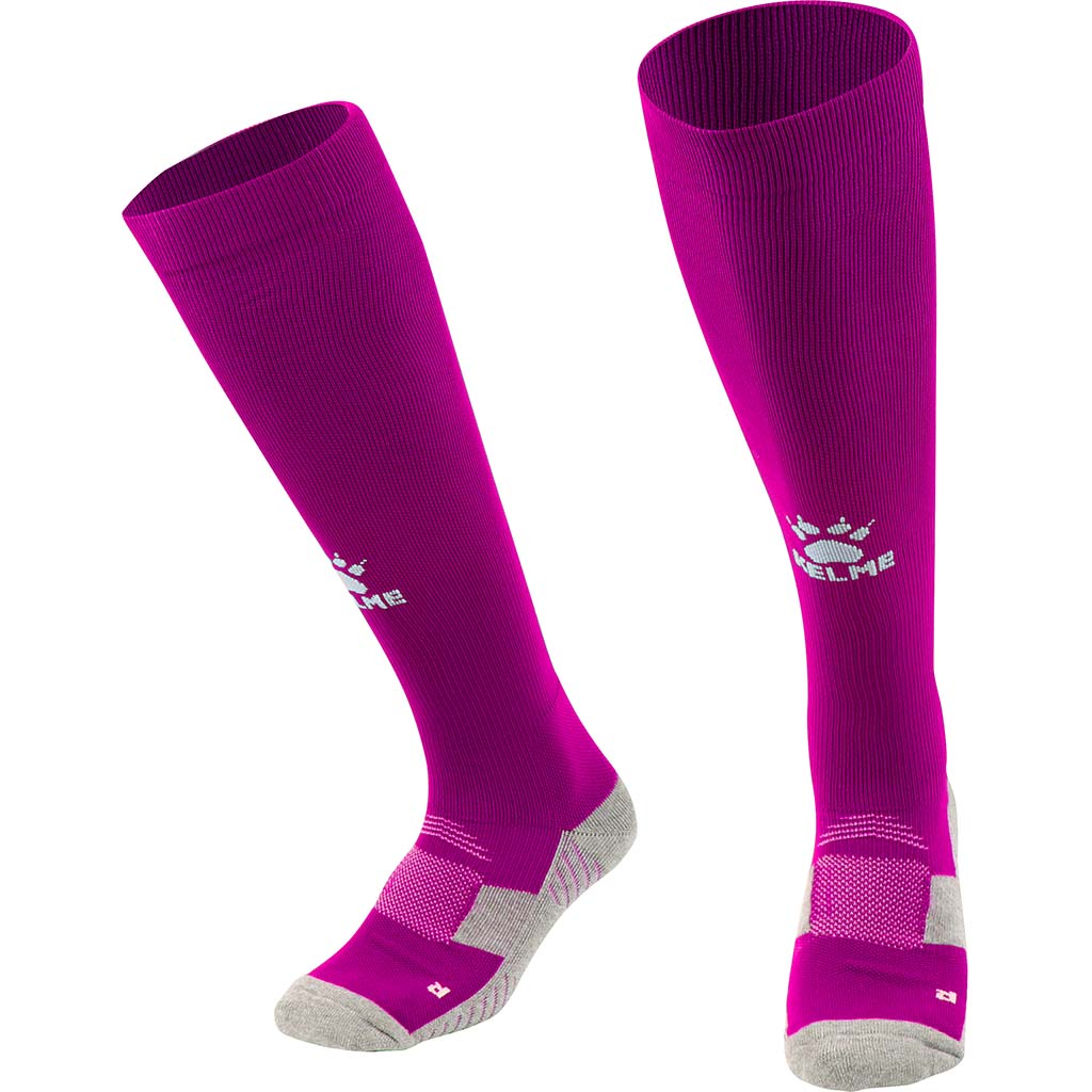 Kelme Football Socks Full Length - rose colour with white logo. Available at summit sport.