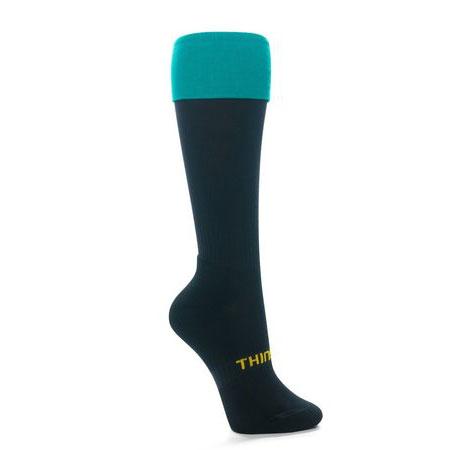 Thinskins Technical Sport Long Socks - Contrast Top Apparel SUMMIT Black/Teal S 