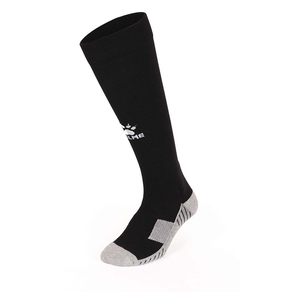Kelme Football Socks Full Length - white with black logo - single sock