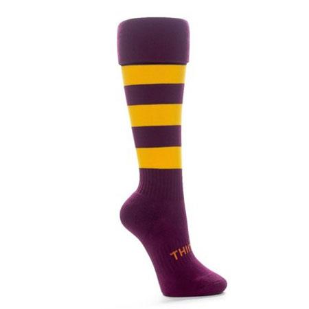 Thinskins Technical Sport Long Socks - Hoops Apparel SUMMIT Maroon/Gold S 
