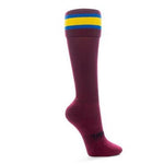 Thinskins Technical Sport Long Socks - Striped Top Apparel SUMMIT Maroon/Royal/Gold S 