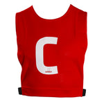 Red centre netball bib with elastic sides. Can be used for netball traiing. Netball bib fits kids and adult netballers.