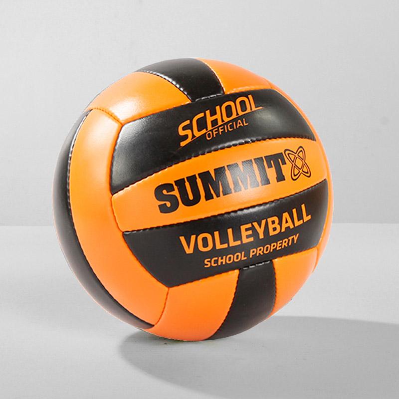SUMMIT School Volleyball in orange and black PVC panels. Full size volleyball made for school games. 