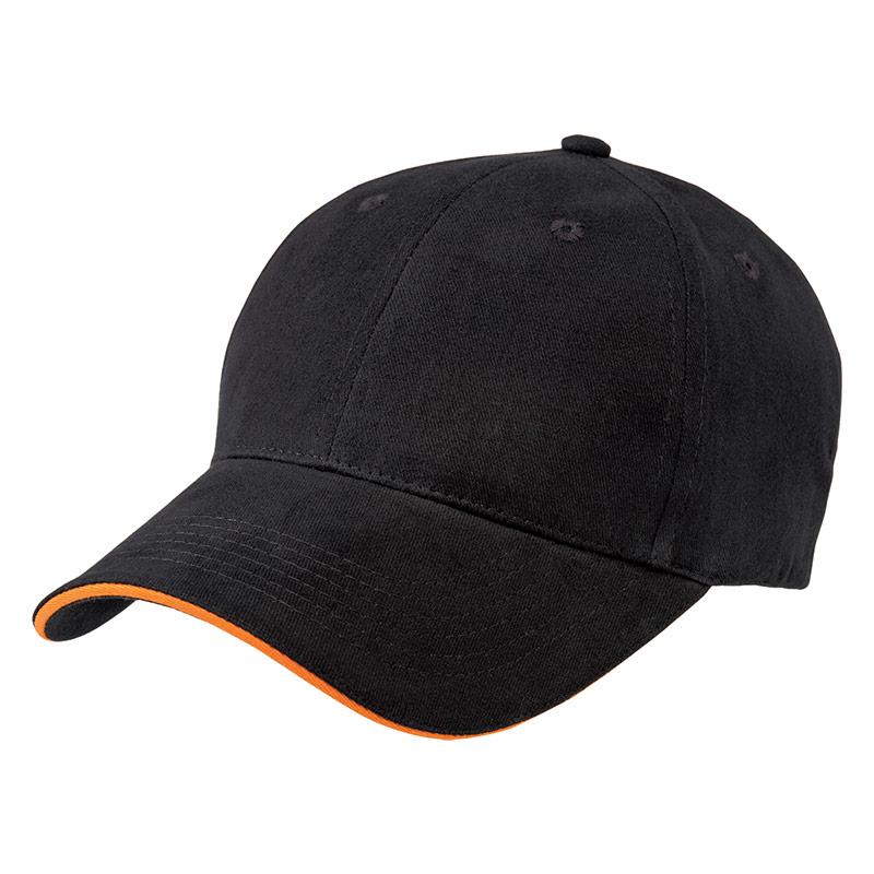 Premium Cotton Sandwich Cap Summit Black/Orange 