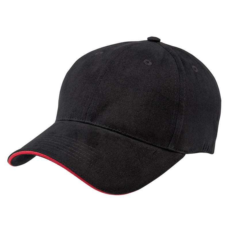 Premium Cotton Sandwich Cap Summit Black/Red 