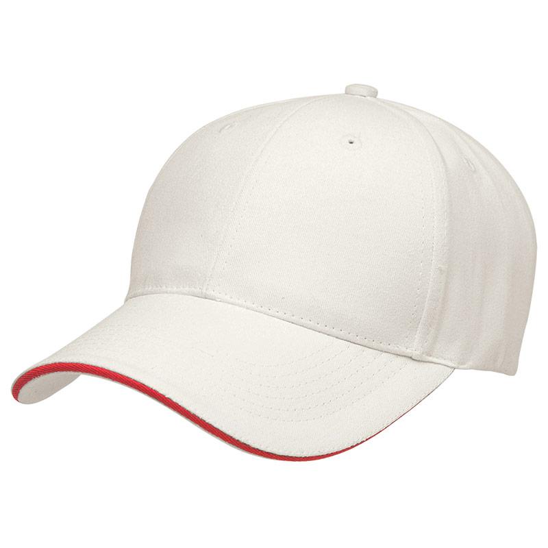 Premium Cotton Sandwich Cap Summit White/Red 