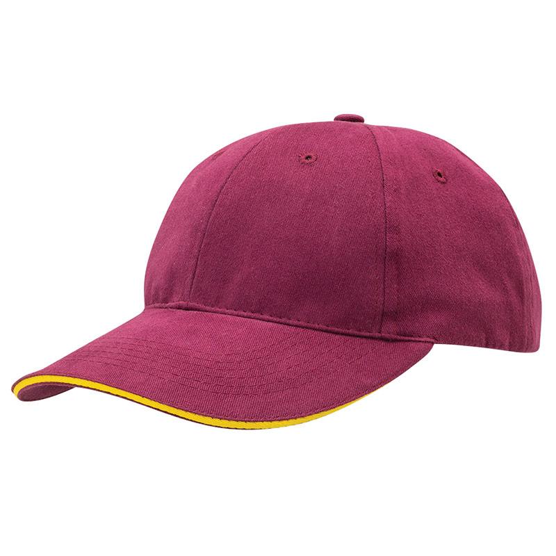 Premium Cotton Sandwich Cap Summit Maroon/Gold 