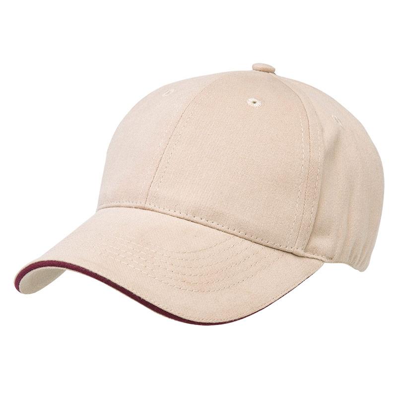 Premium Cotton Sandwich Cap Summit Natural/Maroon 