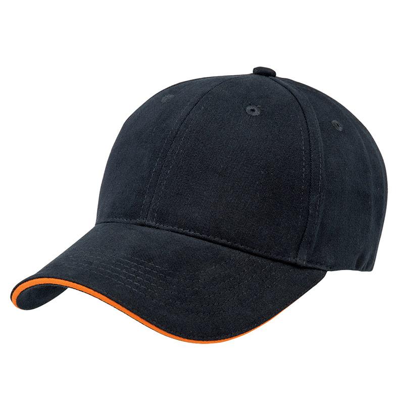 Premium Cotton Sandwich Cap Summit Navy/Orange 