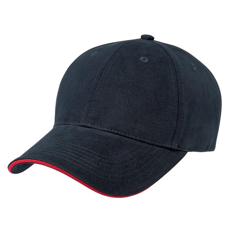 Premium Cotton Sandwich Cap Summit Navy/Red 