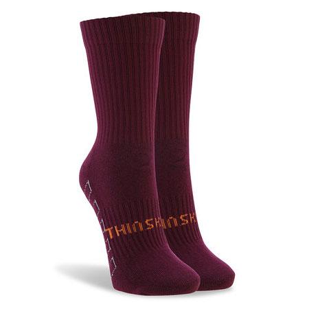 Thinskins Technical Sport Short Socks - Solid Colour SUMMIT Maroon S 