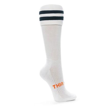 Thinskins Technical Sport Long Socks - Striped Top Apparel SUMMIT White/Black S 