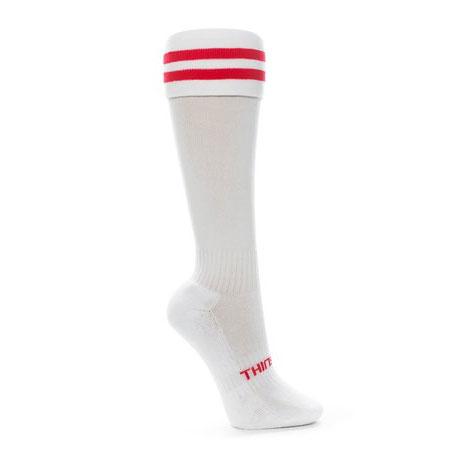 Thinskins Technical Sport Long Socks - Striped Top Apparel SUMMIT White/Red S 