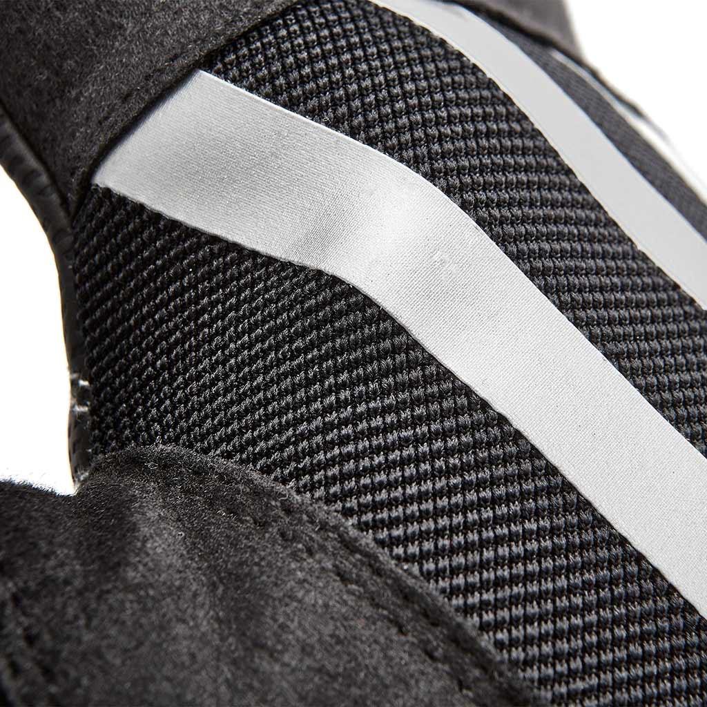Close up of moisture wicking and towelling material to wick away sweat.