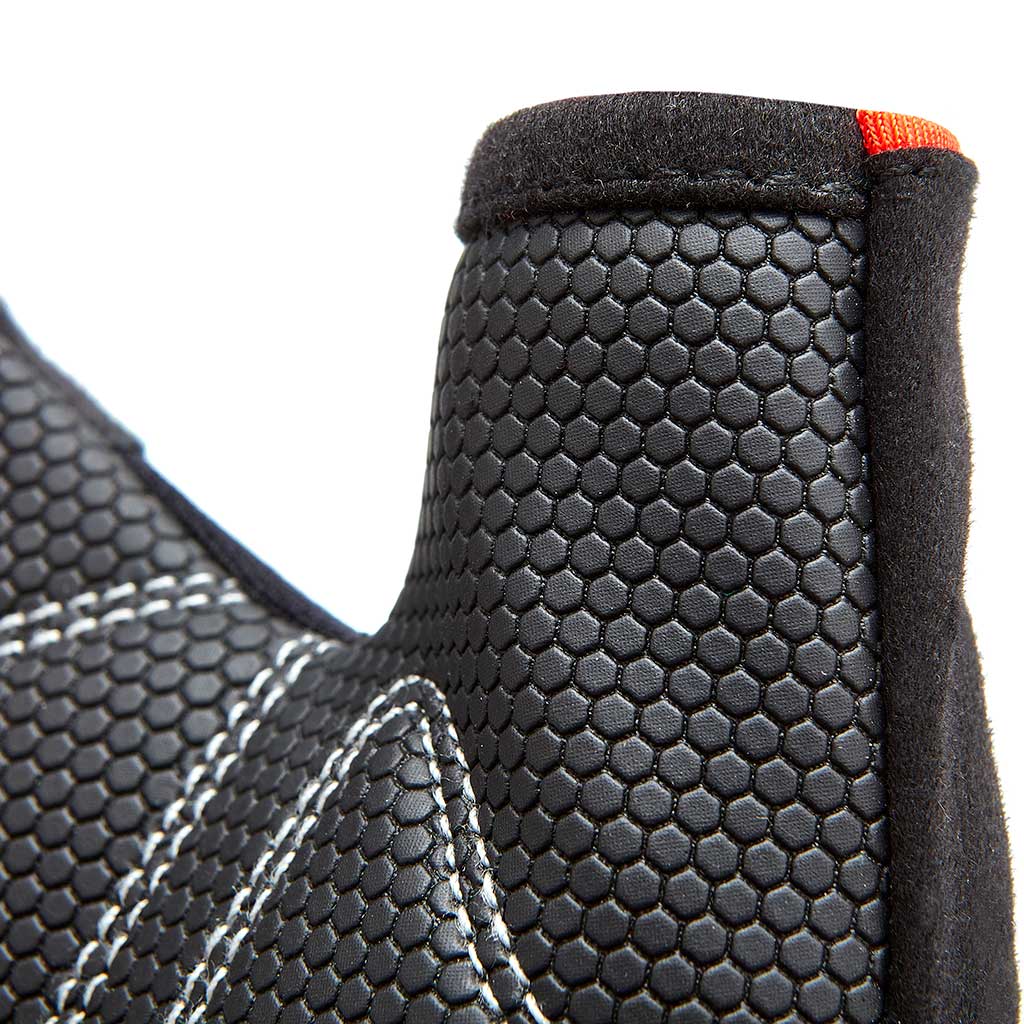 Close up of adidas elite training gloves palm, showing textured palm for total grip and abraision protection when you workout.