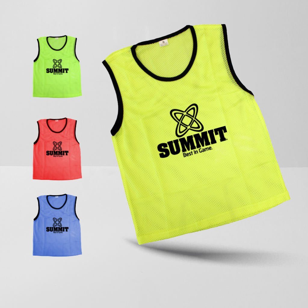 SUMMIT Mesh Bibs - 4 Pack Accessories SUMMIT. Fluro sports bib, red sports bib, blue sports bib, yellow sports bib. Mesh Sports bibs. 
