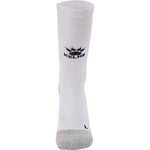 Front on white crew sock anti slip grip sock by Kelme. Sports sock with grip in crew style