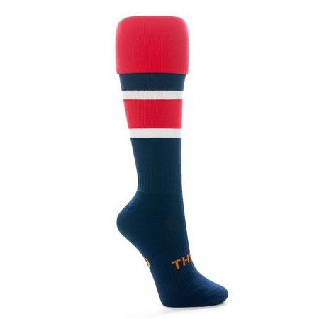 Thinskins Technical Sport Long Socks - Stripe/Hoop Combo Apparel SUMMIT Navy/Red/White (Old Easts) S 