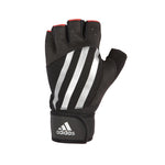 adidas elite training gloves incorporate palm padding and an adjustable wrist strap allowing for max comfort, grip and protection.