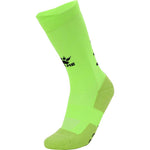 bright fluro yellow crew sock anti slip grip sock by Kelme. Sports sock with grip in crew style