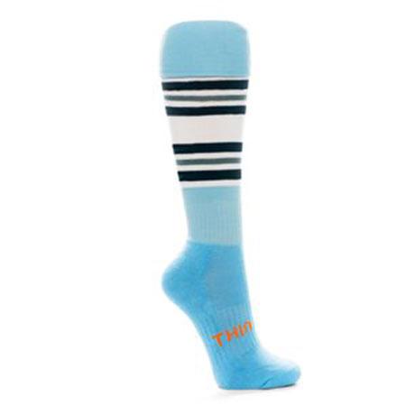 Thinskins Technical Sport Long Socks - Stripe/Hoop Combo Apparel SUMMIT Sky/Black/Grey/White (Old Cronulla) S 