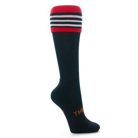 Thinskins Technical Sport Long Socks - Striped Top Apparel SUMMIT Black/Red/White (Old Nth Sydney) S 
