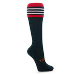 Thinskins Technical Sport Long Socks - Striped Top Apparel SUMMIT Black/Red/White (Old Nth Sydney) S 