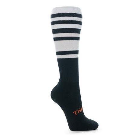 Thinskins Technical Sport Long Socks - Stripe/Hoop Combo Apparel SUMMIT Black/White (Old Wests) S 