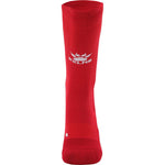 red front crew sock anti slip grip sock by Kelme. Sports sock with grip in crew style